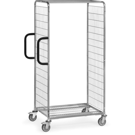 Chariot prépa de commande Dim. utiles (L x l):850 x 610 mm Charge:300 kg Dim. Ext. (L x l x h):1091 x 690 x 1825 mm Désignation: